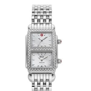 Michele Dual Dial Silver Diamond Watch